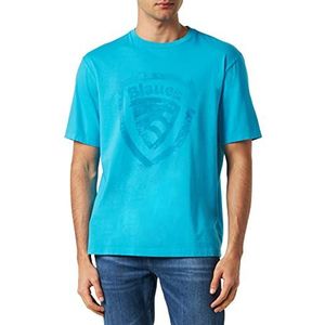 Blauer T-shirt met korte mouwen, 957 lichtblauw, S, heren, 957 hemelsblauw atollo, 42 NL