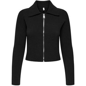 ONLY Onlelly Life Ls Polo Zip Cardigan Cc KNT, zwart, XL