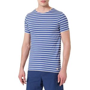 Armor Lux Marinier Korte Mouwen Ronde Hals Lichtgewicht Katoen Heritage, Donker/Milk, L