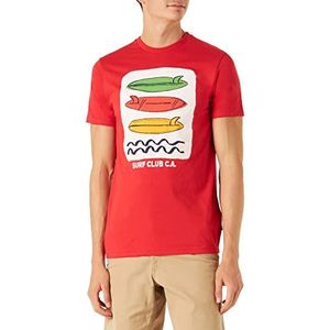 Springfield Surfboard T-shirt, rood, XS voor heren
