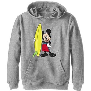 Disney Characters Mickey Surf Boy's Hooded Pullover Fleece, Athletic Heather, Small, Athletic Heather, S