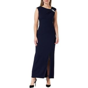 Gina Bacconi Maxi-jurk voor dames met bies, marineblauw, 40