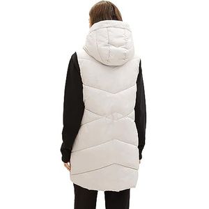 TOM TAILOR Longstyle gewatteerd vest voor dames, 16339-wolken grijs, M
