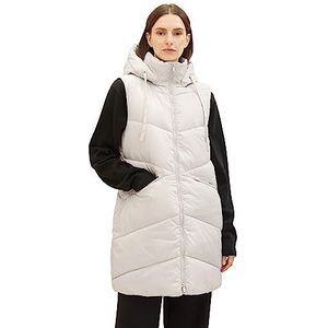 TOM TAILOR Longstyle gewatteerd vest voor dames, 16339-wolken grijs, XXL