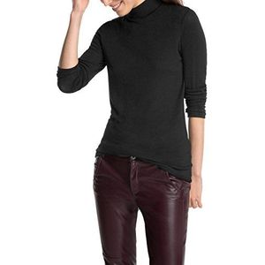 ESPRIT Collection Damesshirt met lange mouwen met stretchaandeel, zwart (black 001), XL