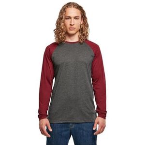 Build Your Brand T-shirt voor heren, Charcoal/Cherry, XS