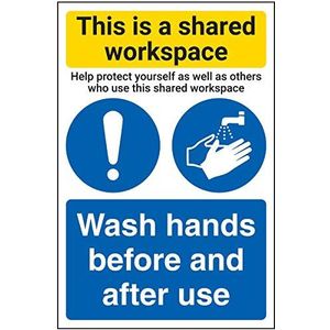 V Safety CV063AU-S Vsafety Shared Workspace/Wash Hands 200 mm x 300 mm, zelfklevend vinyl