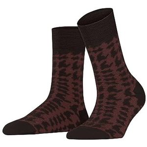 FALKE Dames Sensitive Timeless scheerwol ademend warm halfhoog met patroon 1 paar sokken, bruin (Umber 5235), 39-42