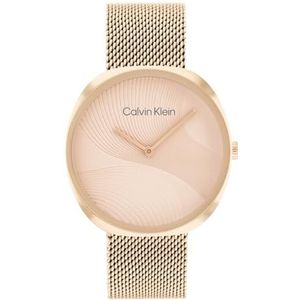 Calvin Klein Dames analoog kwartshorloge met roestvrijstalen band 25200247, Anjer Goud