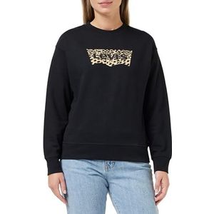 Levi's Dames Graphic Standard Crewneck Pullover, Batwing Leopard Caviar, XXS