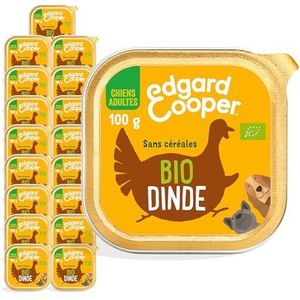 Edgard & Cooper Doos Patée Bio voor volwassen honden, zonder granen, biologisch voer, 100 g x 17 verse kalkoen, gezonde voeding, smakelijke en evenwichtige eiwitten van hoge kwaliteit