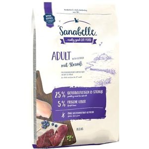 Sanabelle Adult met Struisvogel | Droogvoer voor volwassen katten (vanaf 12 maanden) | 1 x 10 kg