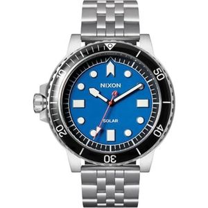 Nixon Unisex analoog Japans kwartsuurwerk horloge met roestvrij stalen armband A1402-5236-00, zilver/blauw/zwart/wit