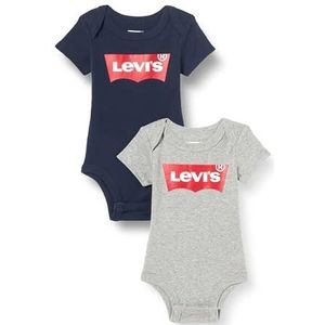 Levi's Kids Batwing 2 stuks bodysuit uniseks baby, grijs, 0-6 Maanden