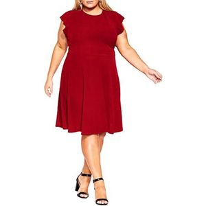 CITY CHIC Skylar jurk voor dames in grote maten, Rood, 50 grote maten