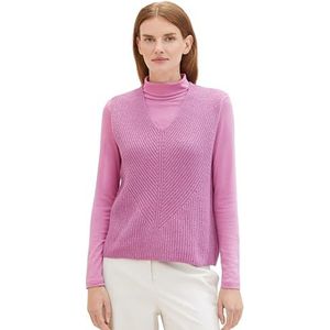 TOM TAILOR Dames Pullunder, 33963 - Mauvy Plum Melange, XXL