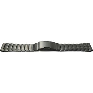 System-S Armband 22 mm van titanium met vouwsluiting voor Huawei Smartwatch in zwart, metallic/zwart, Eine Grösse