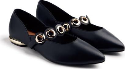 Gioseppo - Nimrod - Ballerina's - Leer - Gouden Afwerking - Metallic Hak