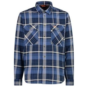 CMP Camicia Da Uomo in Flanella overhemd met knopen voor heren, B.blauw-blauwe hardsteen-wit, 60