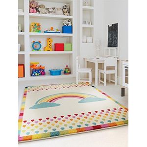 Benuta Kindertapijt Noa Rainbow Multicolor 80x150 cm | tapijt voor speel- en kinderkamer