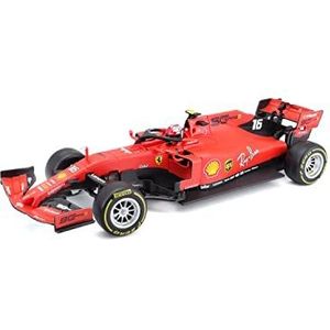 Maisto Tech R/C F1 Ferrari (2019): op afstand bestuurde auto Charles Leclerc op schaal 1:24, getrouwe formule 1-auto, 2,4 GHz, pistoolgreepbediening, rood (582353-1)