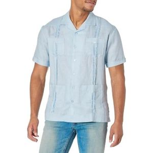 Cubavera Guayabera-overhemd voor heren, 100% linnen, korte mouwen, button-down vier zakken, kampkraag, pintuck-detail, lichtgewicht, L