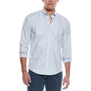 Brooks Brothers Heren strijkvrije stretch Oxford sportshirt met lange mouwen solide, lichtblauw, XXL, Lichtblauw, XXL