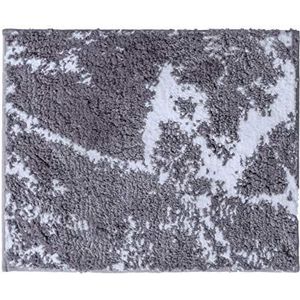 Ridder Marmer badmat, tapijt, mat, polyester, grijs-wit, ca. 55 x 50 cm.