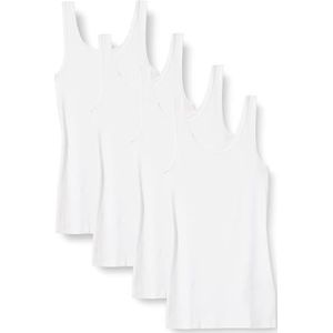 Amazon Essentials Tanktop voor dames, slimfit, 4 stuks, wit, maat L
