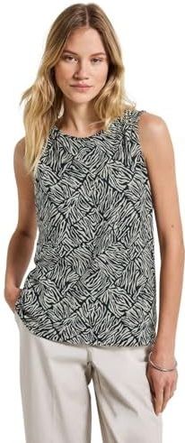 Street One - A323571 - Tanktop - Grove Grenen Groen - Mouwloos - Grafisch Viscose Mix