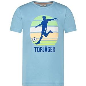 SALT AND PEPPER Jongens Boys S/S Torjäger Print T-shirt, River Blue, Normaal, rivierblauw, 92/98 cm