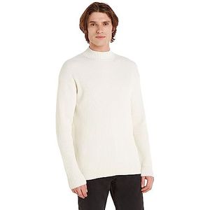 Calvin Klein Jeans Opgeblazen Ck Mock Sweater voor heren, Wit, XL