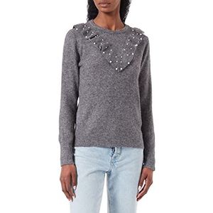 ICHI Dames IHMACON LS4 Pullover 200319/Dark Grey Melange, M