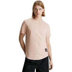 Calvin Klein Jeans Mannen T-shirt met korte mouwen Badge Turn Up Crew Neck, Sepia Roos, XL