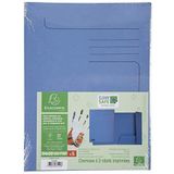 Exacompta - ref. 33122E - Set van 5 dossiermappen CLEAN'SAFE® 400 g/m met 2 kleppen - behandeld met antimicrobiële actieve stof - Afmetingen: 24 x 32 cm voor A4-documenten - kleur blauw