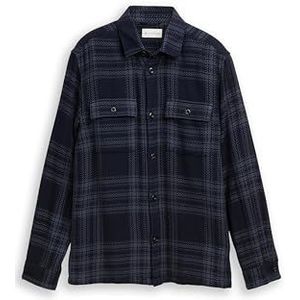 TOM TAILOR heren overhemd, 38533 - Navy Tonal Big Check, XXL