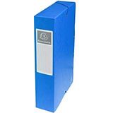 Exacompta 50602E 1 opbergbox met elastieken exabox van glanzend karton 600g/m2 achterkant 6 cm afmetingen 25 x 33 cm voor A4-documenten, kleur blauw, wordt gemonteerd geleverd