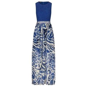 APART Fashion Apart avondjurk voor dames in materiaalmix van kant en jurk, koningsblauw-crème, 40