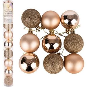 60mm/6 stuks kerstballen onbreekbaar champagne goud, kerstboom decoraties bal ornamenten ballen kerst opknoping decoraties vakantie decor - glanzend, mat, glitter