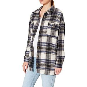 MAMALICIOUS Dames Nmflanny L/S Long Shacket Bg S hemd, wit (bright white), M