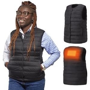 Woozoo® by Ohyama, Verwarmd jas / verwarmd vest, Licht en dun voor maximaal comfort, 4 verwarmingsniveaus van 38°C tot 53°C, Voor dames maat S - Heated Vest HW - Zwart