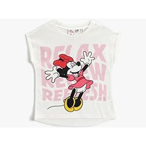 Koton Minnie Mouse T-shirt voor meisjes met licentie, Off White (001), 6-7 Jaar