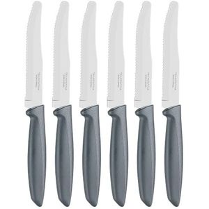 6 stuks fruit/tomatenmes set (rond, grijs)