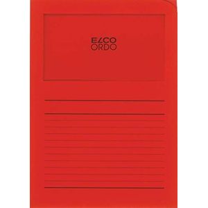 Elco Ordo ""Classico"" documentenmap met kijkvenster - Rood - doos van 10
