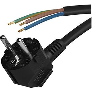EMOS Strijkgeleider 2 m/toevoerkabel, aansluitkabel, strijkijzerkabel zwart / 3 x 1,5 mm / H05VV-F 3G kunststof kabel