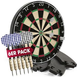 #DoYourDart Dartbord | 6 dartpijlen – steeldart incl. flight | Dart complete set | Sisal dartbord met dartsurround | dartbord – zelfsluitende Braziliaanse sisalvezels
