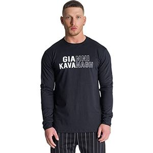 Gianni Kavanagh Zwarte rand, T-shirt met lange mouwen, maat XL voor heren, blue, XL