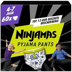 Ninjamas Pyjama Pants Jongen, 60 Pyjamabroekjes, 4-7 Jaar, 17-30kg, De Hele Nacht Lang Bescherming Tegen Lekken