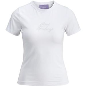 JACK & JONES Jxgigi STR Ss Rhinestone Tee JRS, wit (bright white), XS