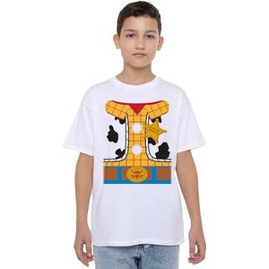 Toy Story Woody Kostuum Unisex Kids T-shirt, wit, 9-10 jaar, Wit, 9-10 jaar